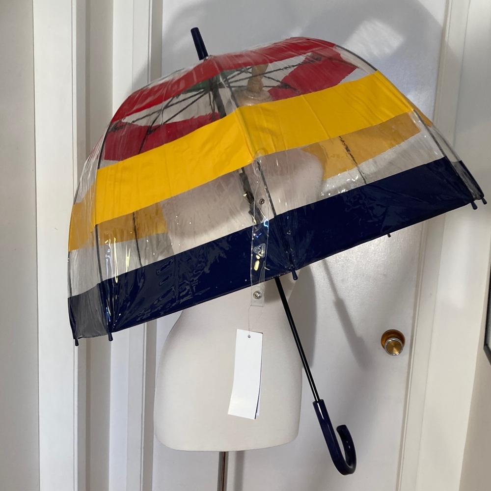 HBC x Fulton Stripes Birdcage Stick Umbrella NWT